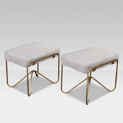  FLAIR FURNITURE Pair of Flair Edition Brass stools