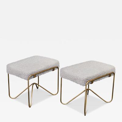  FLAIR FURNITURE Pair of Flair Edition Brass stools