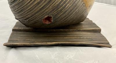  FP ART Monica Foglia Italian Modern Polished Gold Textured Bronze Heart Sculpture