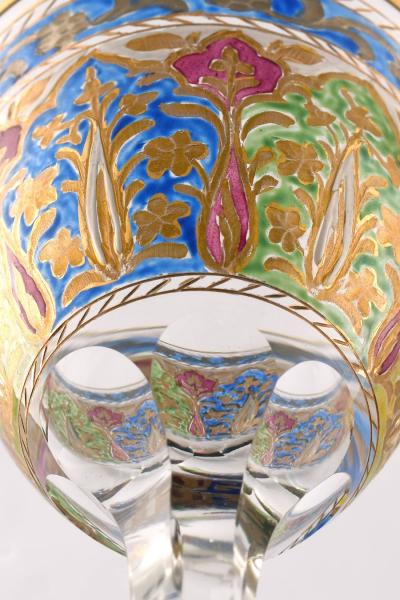  FRITZ HECKERT FRITZ HECKERT ENAMELLED HOCK GLASSE INSPIRED BY ISLAMIC DESIGN ART NOUVEA