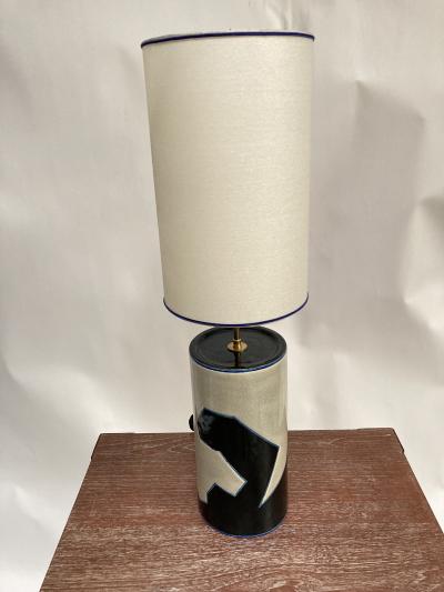 Fa enceries et Emaux de Longwy 1980s Studio Pottery ceramic lamp by Longwy