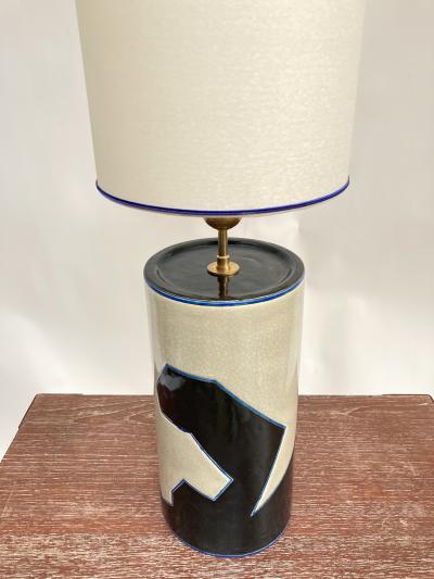 Fa enceries et Emaux de Longwy 1980s Studio Pottery ceramic lamp by Longwy