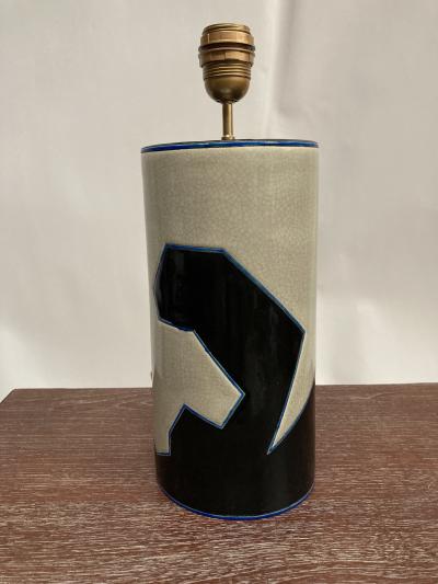 Fa enceries et Emaux de Longwy 1980s Studio Pottery ceramic lamp by Longwy