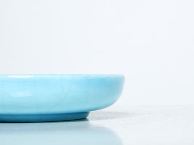 Fa enceries et Emaux de Longwy Blue flowers Art deco bowl Emaux de Longwy 1950