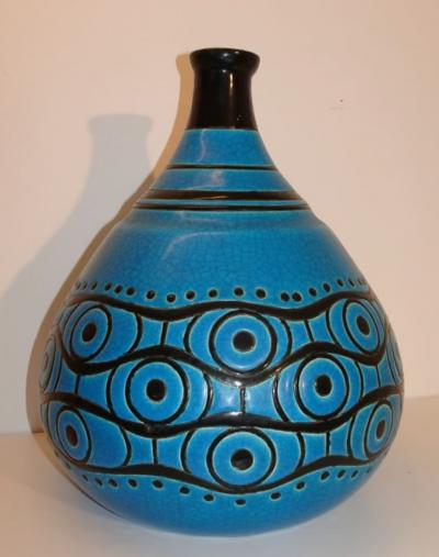  Fa enceries et Emaux de Longwy Longwy Art Deco Primavera Vase France circa 1920s