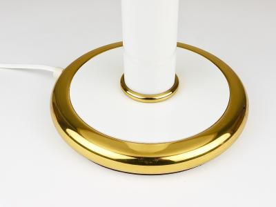  Fabbian F Fabbian Gold White Murano Glass Mushroom Table Side Lamp Italy 1970s