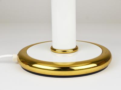  Fabbian F Fabbian Gold White Murano Glass Mushroom Table Side Lamp Italy 1970s