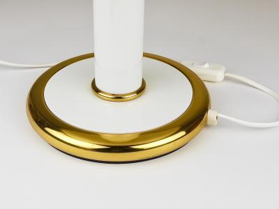  Fabbian F Fabbian Gold White Murano Glass Mushroom Table Side Lamp Italy 1970s