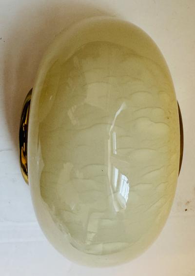  Fabbian Italian 1970s Mid Century Fabbian Egg Murano Glass Wall Lamps