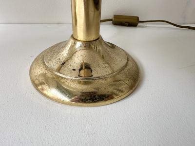  Fabbian Pair of Mushroom Lamps Brass and Murano Glass by F Fabbian Italy 1970s