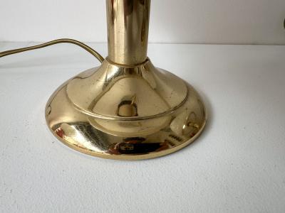  Fabbian Pair of Mushroom Lamps Brass and Murano Glass by F Fabbian Italy 1970s