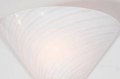  Fabbian Set of 8 Mid Century Murano Glass Cone Sconces with Brass Detail by Fabbian