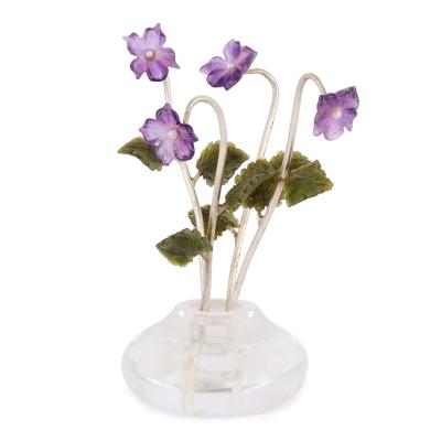  Faberg A Faberg Style Amethyst Nephrite and Pearl Study of Violets Vase
