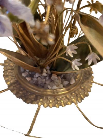  Faberg FABERGE STYLE CERAMIC ENAMELED FLOWER BOUQUET TAZZA