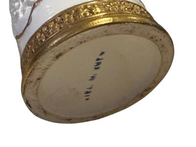  Faberg FABERGE STYLE CERAMIC ENAMELED FLOWER BOUQUET TAZZA