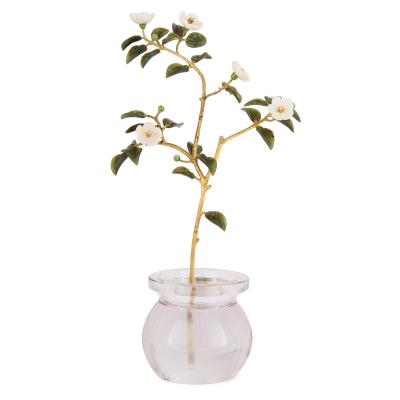  Faberg Faberg Style Hardstone Orange Blossom in Rock Crystal Vase