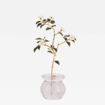  Faberg Faberg Style Hardstone Orange Blossom in Rock Crystal Vase