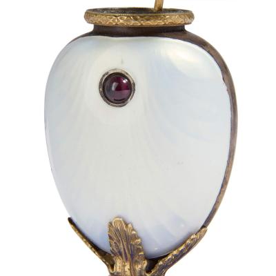  Faberg Lapis lazuli vermeil enamel and diamond flower model in the style of Faberg 