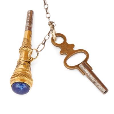  Faberg Solid gold and blue lapis lazuli Faberge style table clock and barometer