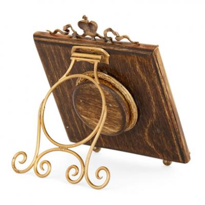  Faberg Vermeil and pearl photograph frame in the manner of Faberg 