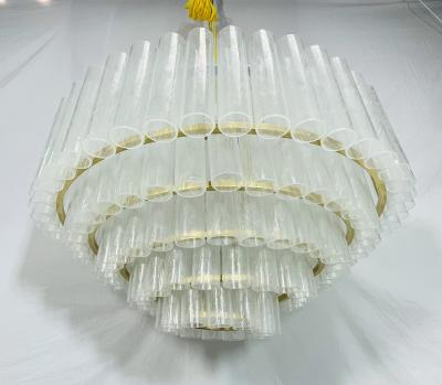  Fabio Ltd Five Tier Murano Glass and Brass Chandelier by Fabio Ltd Italy 1980s