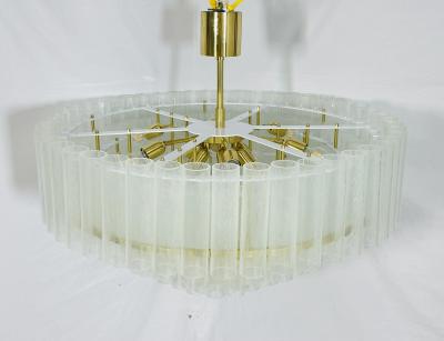  Fabio Ltd Five Tier Murano Glass and Brass Chandelier by Fabio Ltd Italy 1980s