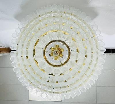  Fabio Ltd Five Tier Murano Glass and Brass Chandelier by Fabio Ltd Italy 1980s