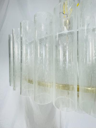  Fabio Ltd Five Tier Murano Glass and Brass Chandelier by Fabio Ltd Italy 1980s