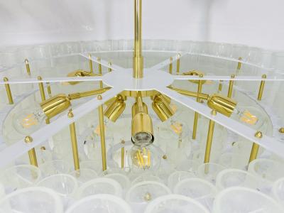  Fabio Ltd Five Tier Murano Glass and Brass Chandelier by Fabio Ltd Italy 1980s