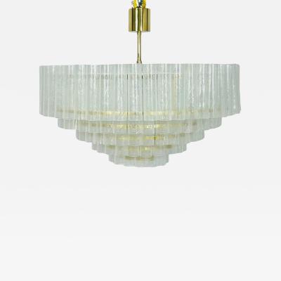  Fabio Ltd Five Tier Murano Glass and Brass Chandelier by Fabio Ltd Italy 1980s