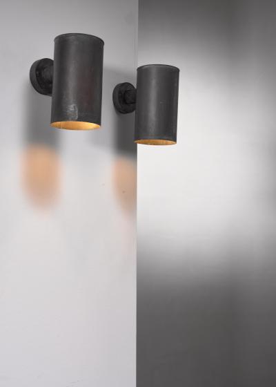  Fagerhults Pair of patinated copper Fagerhults sconces Sweden 1960s