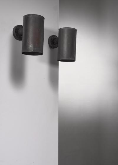  Fagerhults Pair of patinated copper Fagerhults sconces Sweden 1960s