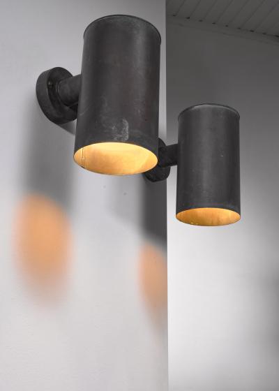  Fagerhults Pair of patinated copper Fagerhults sconces Sweden 1960s