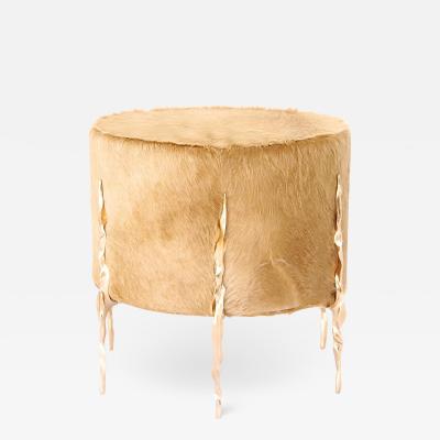  Fakasaka AVA Ottoman in polished bronze and hide