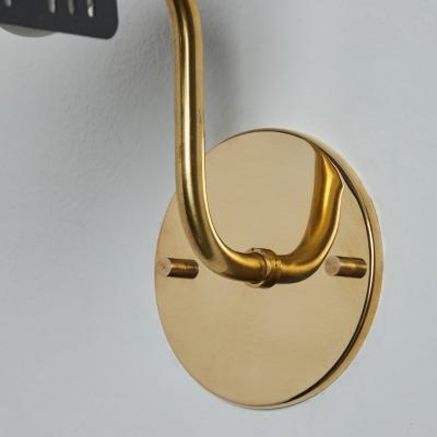  Falkenbergs Belysning 1960s Model 8260 Black Metal and Brass Wall Lamp for Falkenbergs Belysning