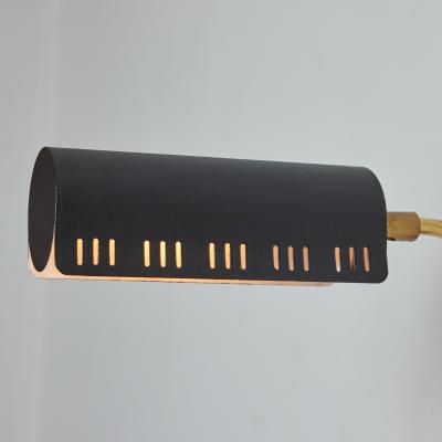  Falkenbergs Belysning 1960s Model 8260 Black Metal and Brass Wall Lamp for Falkenbergs Belysning
