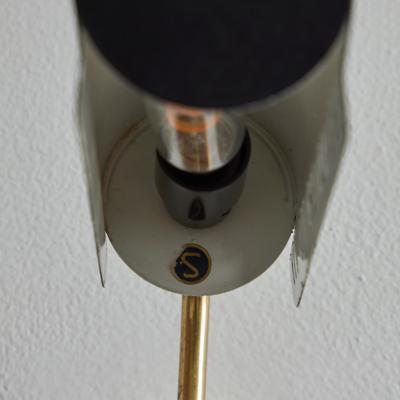  Falkenbergs Belysning 1960s Model 8260 Black Metal and Brass Wall Lamp for Falkenbergs Belysning