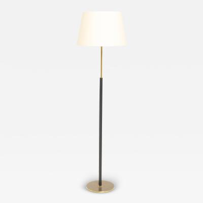  Falkenbergs Belysning Brass and Black Leather Floor Lamp