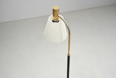  Falkenbergs Belysning Brass and Leather Floor Lamp Sweden ca Mid 20th Century
