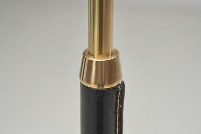  Falkenbergs Belysning Brass and Leather Floor Lamp Sweden ca Mid 20th Century