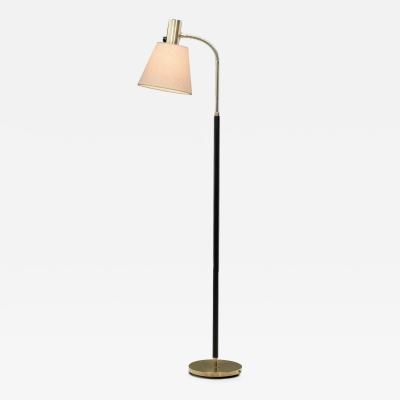  Falkenbergs Belysning Brass and Leather Floor Lamp Sweden ca Mid 20th Century