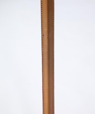 Falkenbergs Belysning Brass and Leather Floor Lamp by Falkenbergs Belysning Sweden c 1950