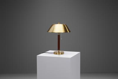  Falkenbergs Belysning Brass and Leather Table lamp by Falkenbergs Belysning Sweden 1960s