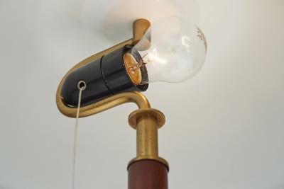  Falkenbergs Belysning Brass and Leather Table lamp by Falkenbergs Belysning Sweden 1960s
