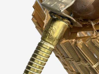  Falkenbergs Belysning Falkenbergs Belysning Adjustable Floor Lamp Brass Bamboo Sweden 1960s