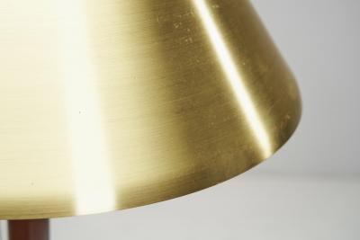  Falkenbergs Belysning Falkenbergs Belysning Brass and Leather Table Lamp Sweden 1960s
