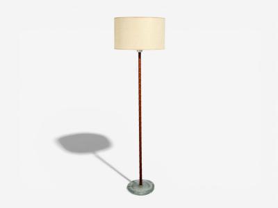  Falkenbergs Belysning Falkenbergs Belysning Floor Lamp Leather Glass Sweden 1960s
