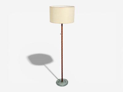  Falkenbergs Belysning Falkenbergs Belysning Floor Lamp Leather Glass Sweden 1960s