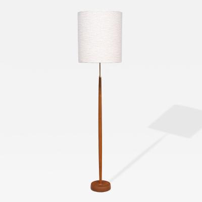  Falkenbergs Belysning Falkenbergs Belysning Floor Lamp in Oak Brass Boucl Sweden 1960s