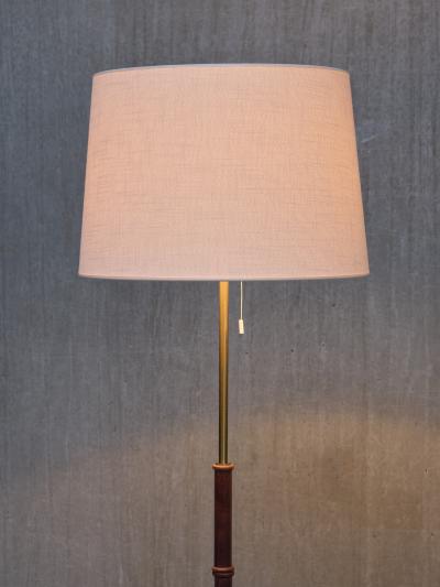  Falkenbergs Belysning Falkenbergs Belysning Floor Lamp in Oak and Brass Sweden 1960s